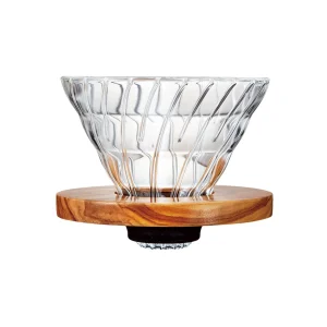 HARIO V60-02 Glass Dripper (Olive Wood)